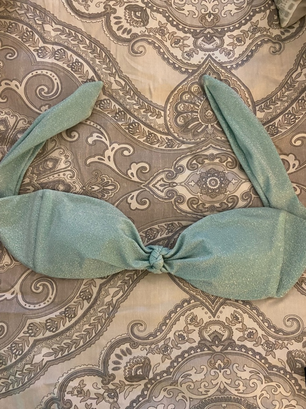 Dippin' Daisy's Shimmery Aqua Bikini Top